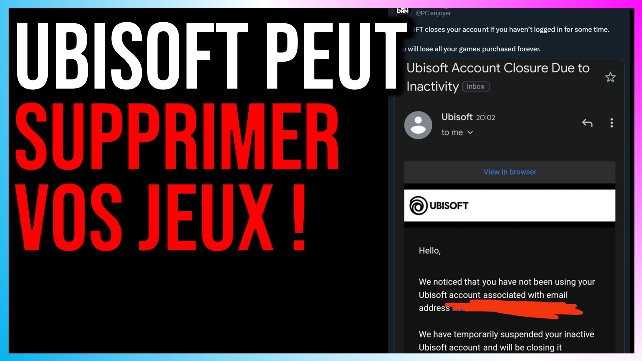 Ubisoft peut supprimer entièrement les comptes inactifs !