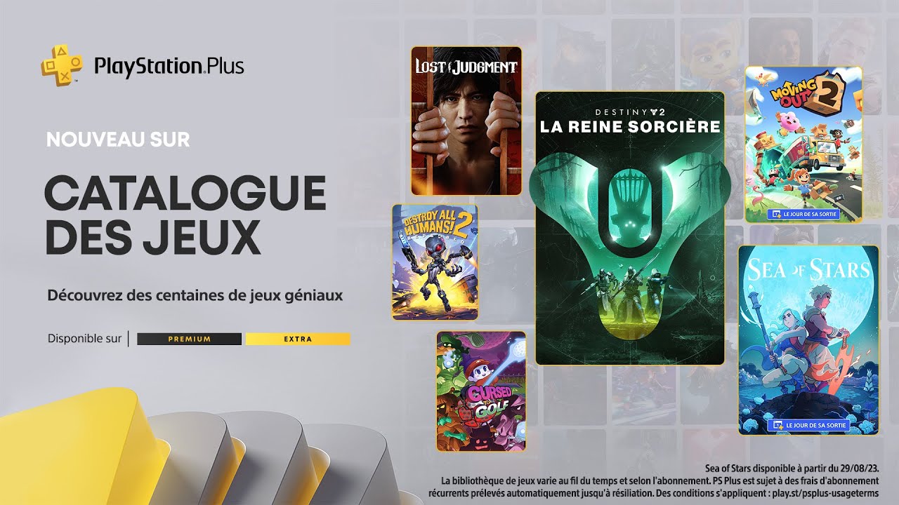 PlayStation Plus Extra - Août 2023 -  Sea of Stars, Destiny 2: La Reine Sorcière, Lost Judgment, etc