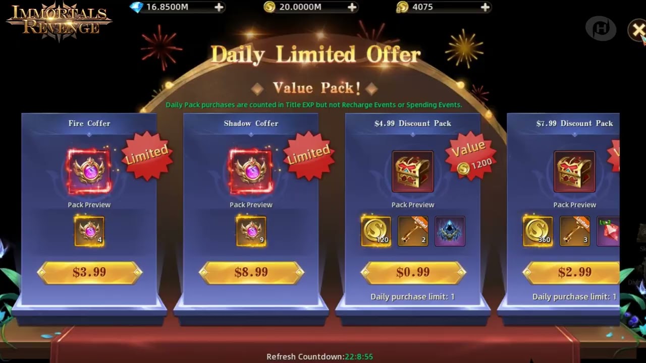 Immortals Revenge - In Game Events | Game Hollywood Games(GHG)