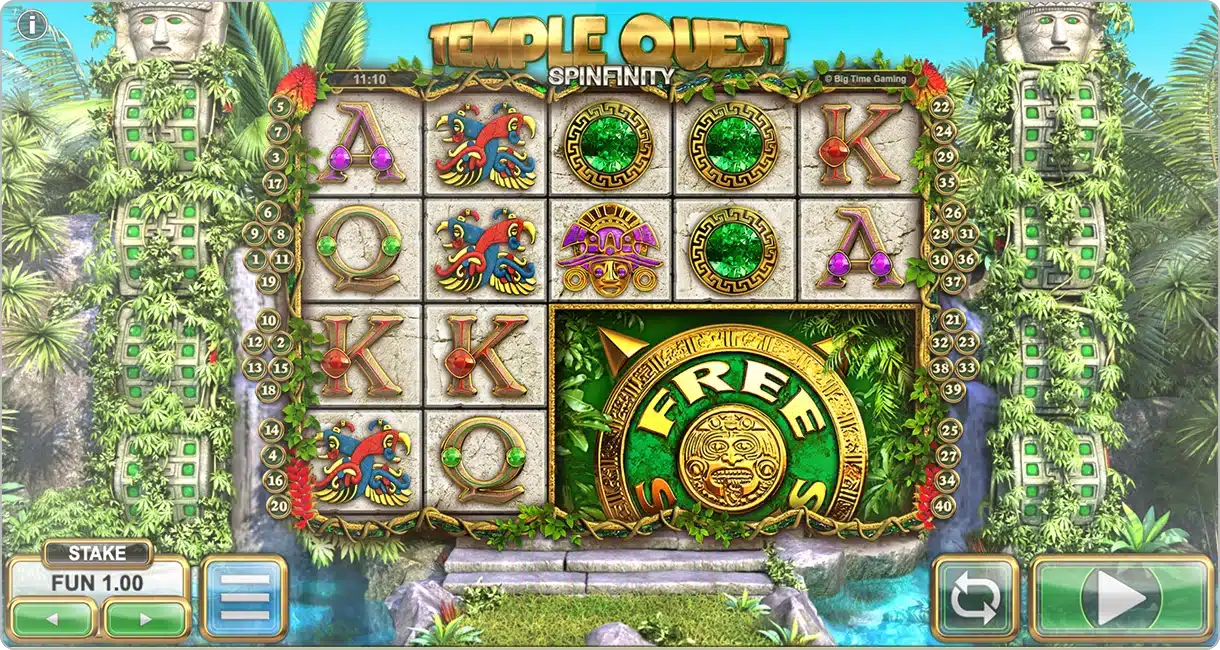 Les fonctionnalités et bonus de Temple Quest Spinfinity