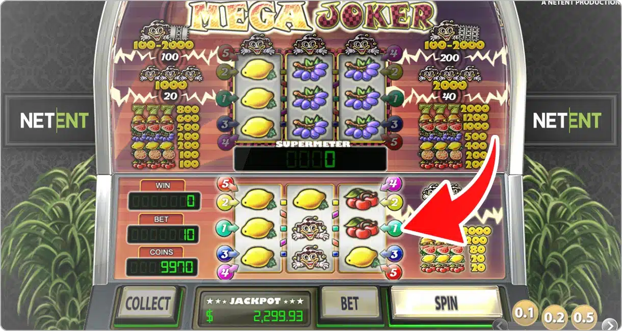 Payout Values Les symboles de la machine à sous Mega Joker