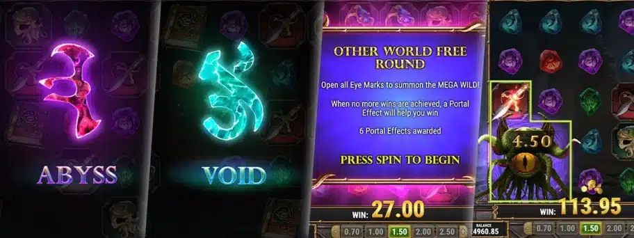 la fonction Bonus Abyss sur Rich Wilde and the Tome of Madness