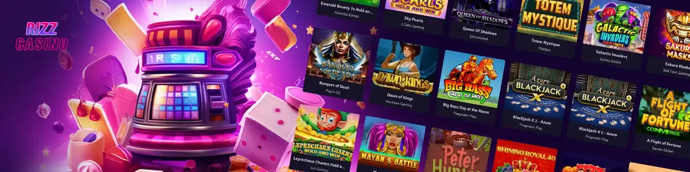 les jeux sur Rizz casino