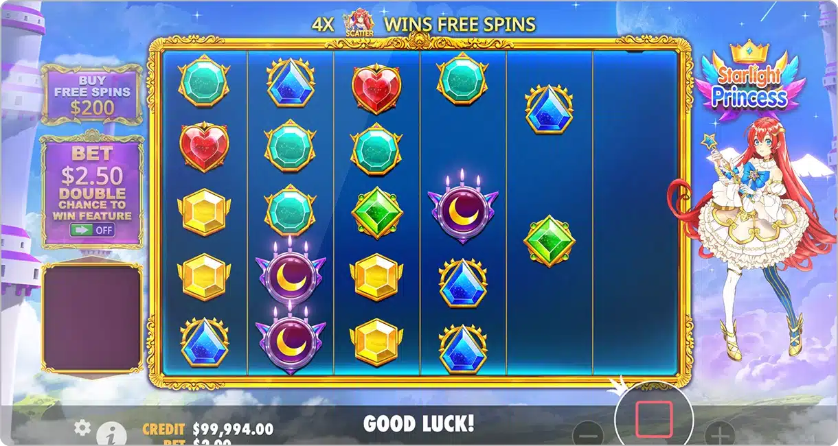 le gameplay de la machine à sous starlight princess