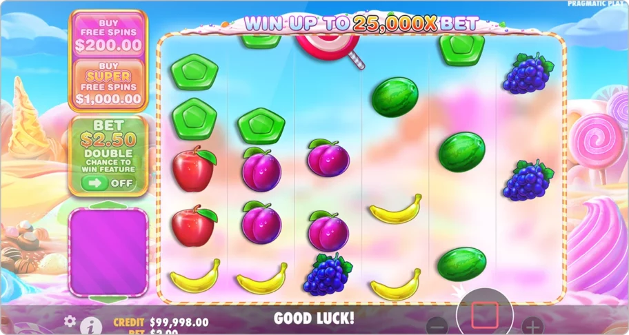 Les symboles et les gains sur la machine à sous Sweet Bonanza 1000