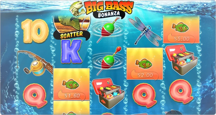 le décor et l’ambiance de la machine à sous big bass bonanza