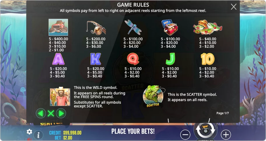 Les symboles sur Big Bass Splash