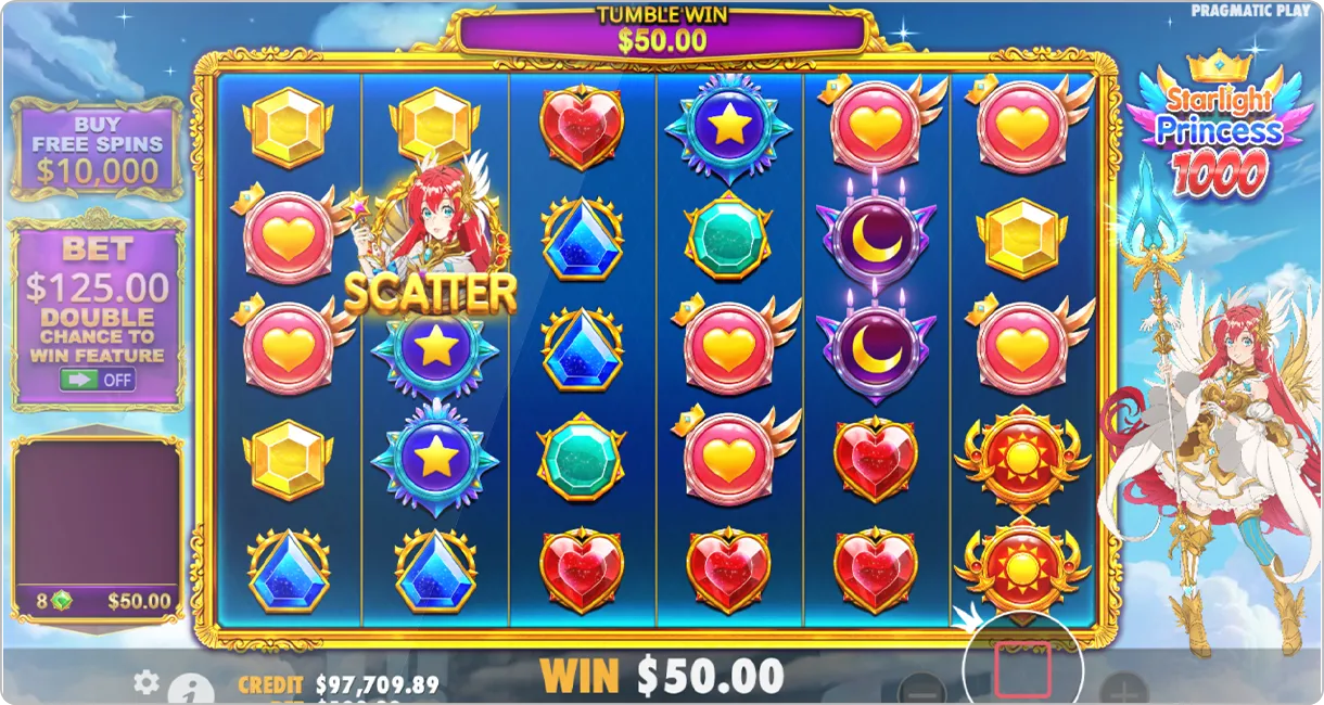 le thème de la machine à sous Starlight Princess 1000