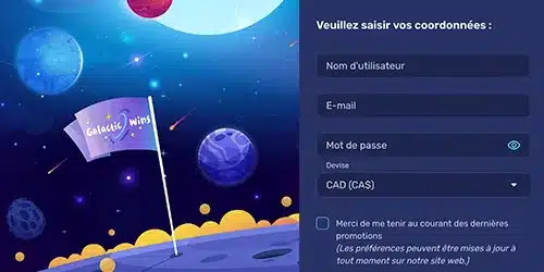 Inscription Galacticwins casino