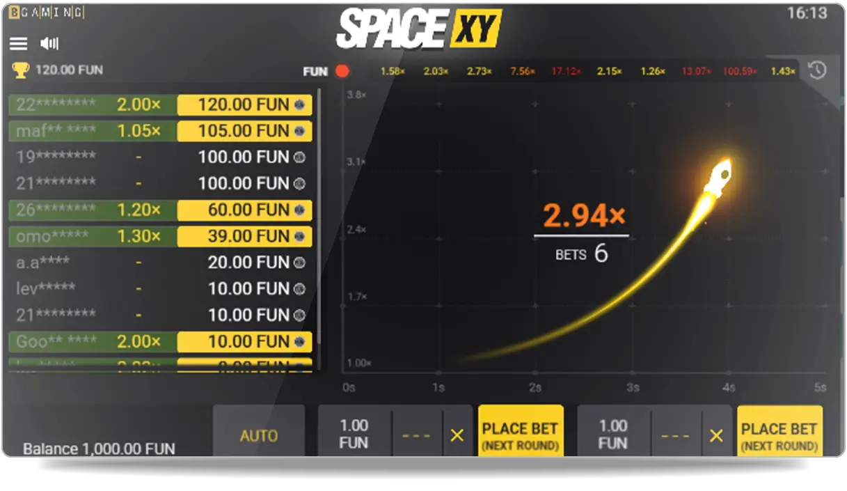 Image d'une partie de Space XY