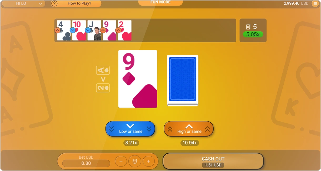 Jouer au jeu Hilo de Spribe