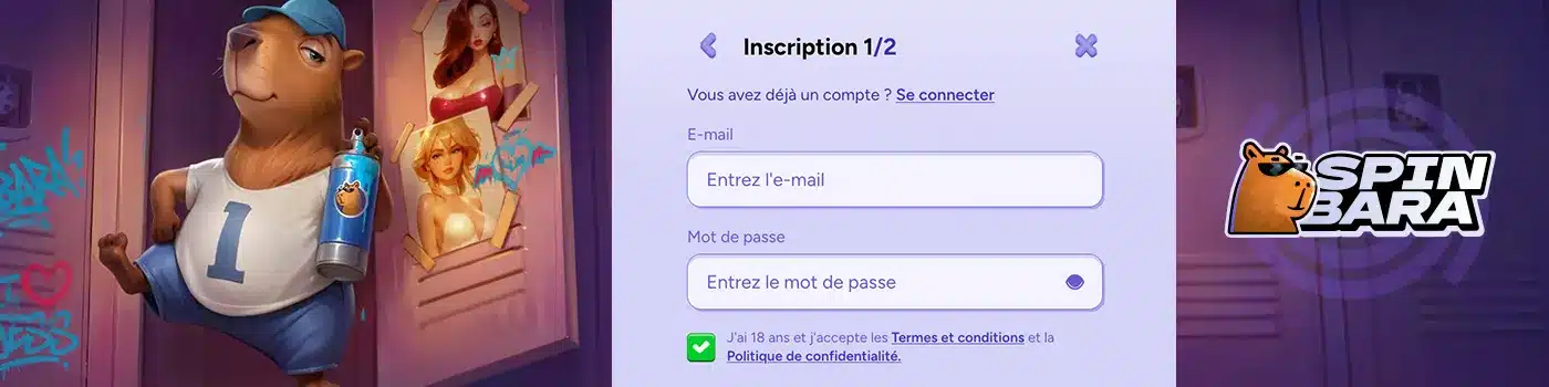 S'inscrire sur le casino Spinbara