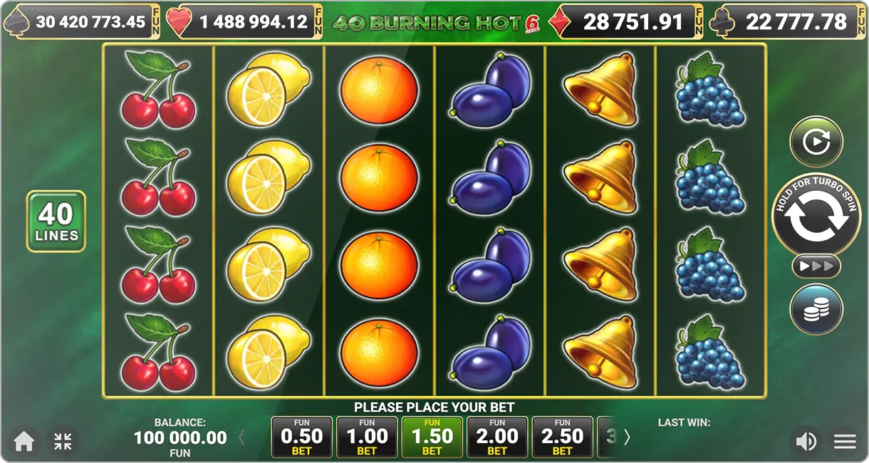 Image du jeu 40 Burning Hot 6 Reels