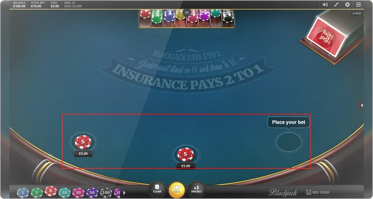 Placing-a-Blackjack Bet_screenshot Comment parier au blackjack