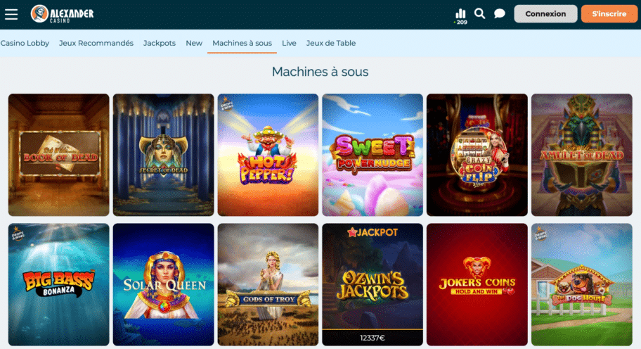 le site de jeu de Alexander Casino