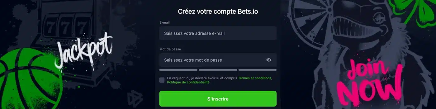 S'inscrire sur bets-io casino