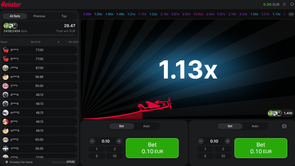 Image du jeu Aviator
