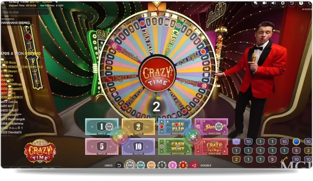 Illustration du jeu en direct Crazy Time