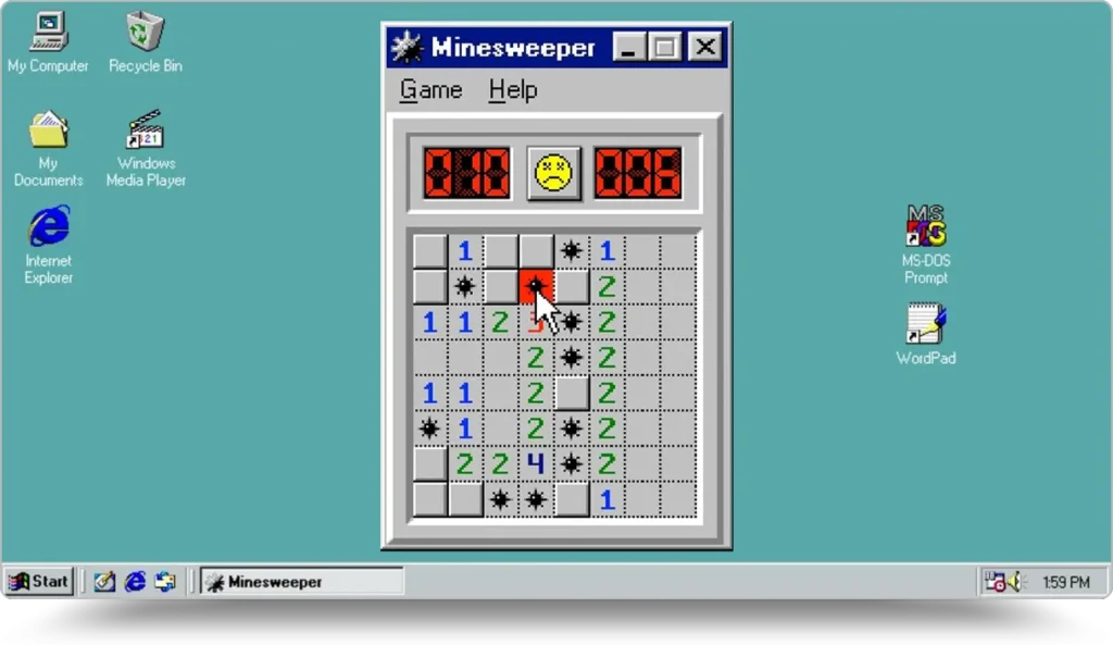 Version d'origine du jeu de mines appelée démineur