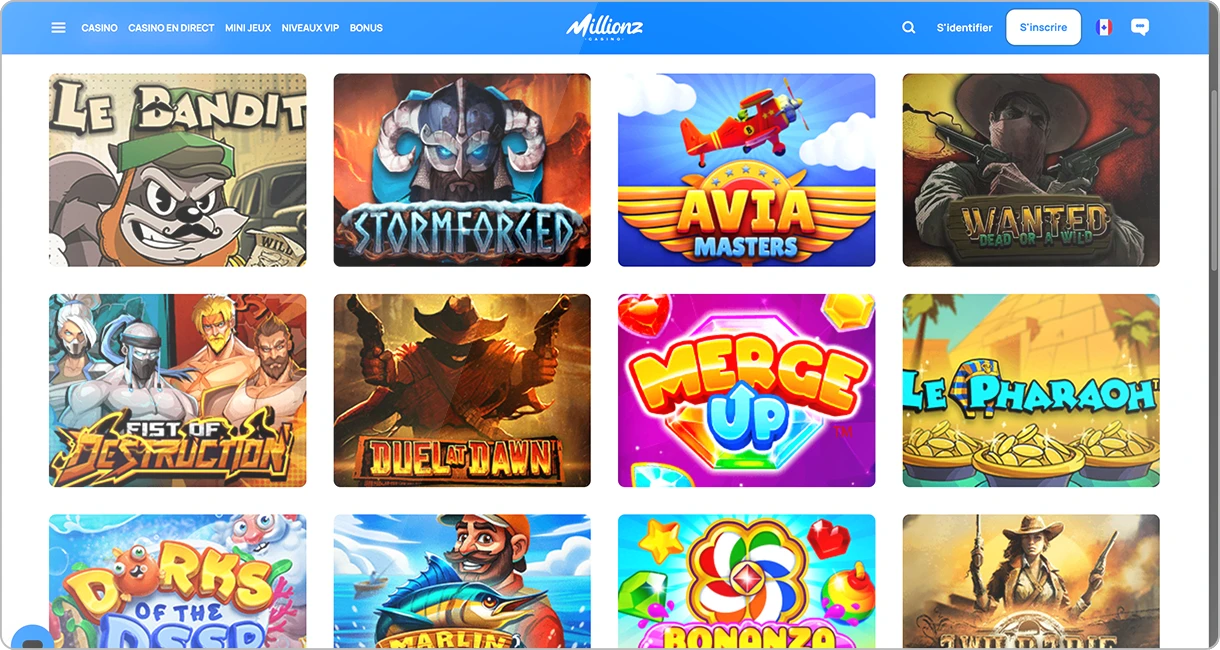 Image du catalogue de jeux slots de Millionz Casino