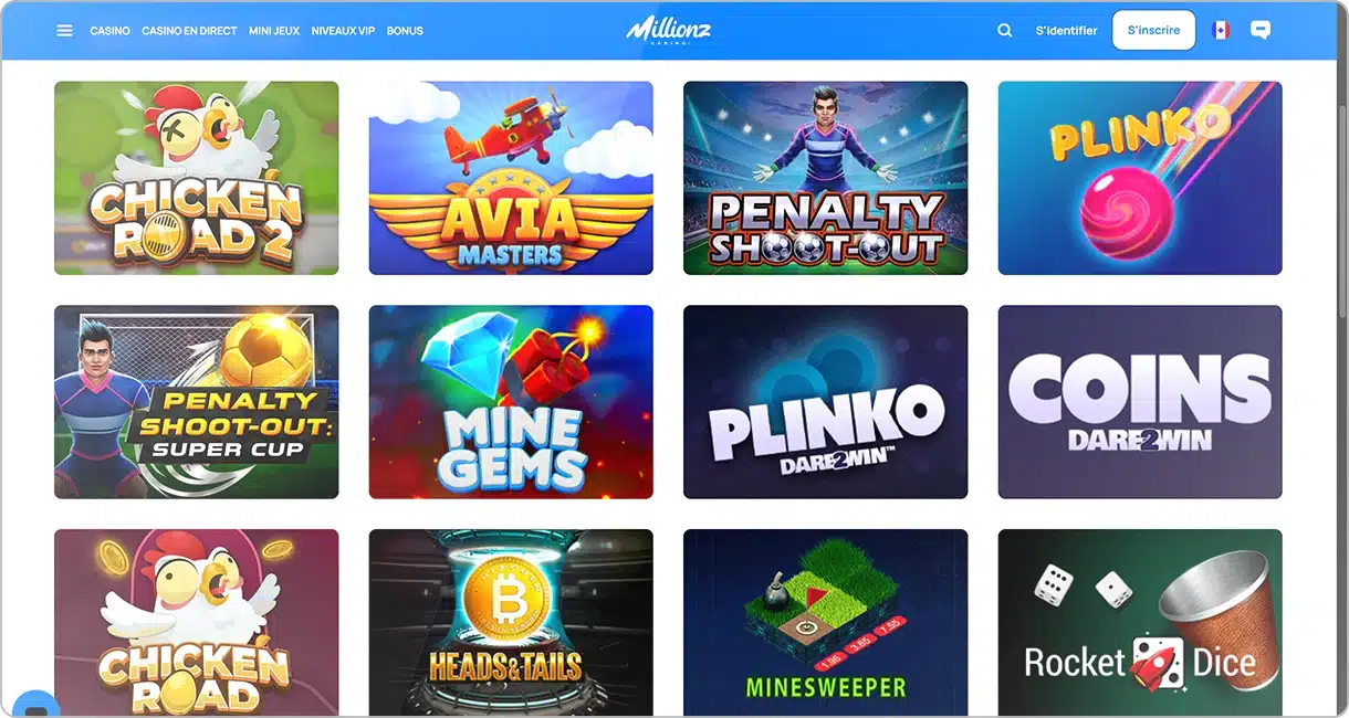 Image de la section Mini jeux de Millionz Casino