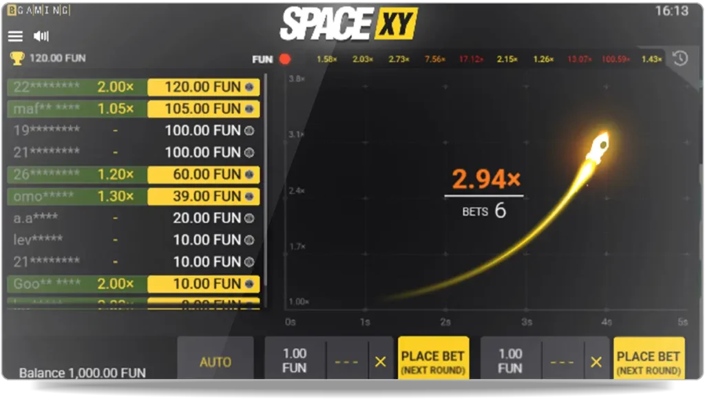 Image d'une partie de Space XY