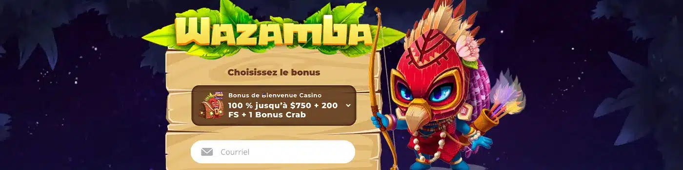 Inscription sur le casino Wazamba