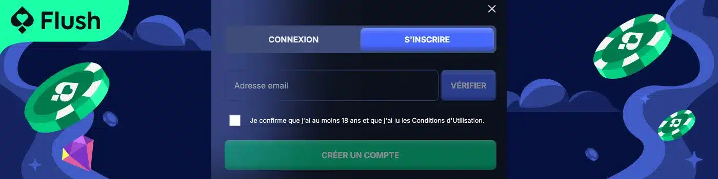 S'inscrire sur le casino Flush