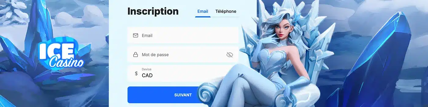 inscription sur Ice casino