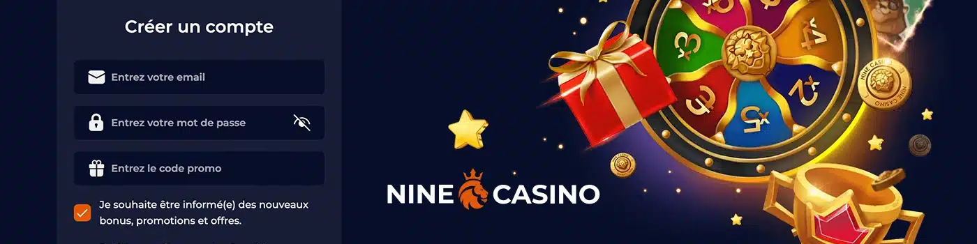 Inscription Nine casino en ligne