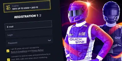 inscription sur Quickwin casino