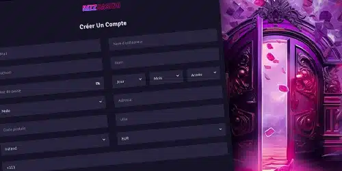 inscription sur Rizz casino