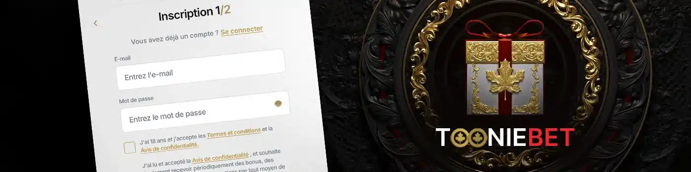 Comment s'inscrire sur Tooniebet Casino