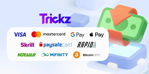 Les moyens de paiement disponibles sur le casino en ligne Trickz