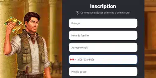 inscription sur Winstler casino