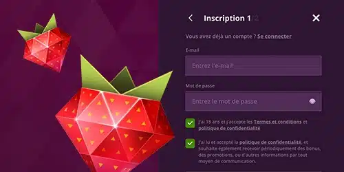 Inscription sur Malina Casino