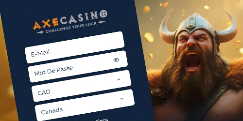 Processus d'inscription sur Axe Casino