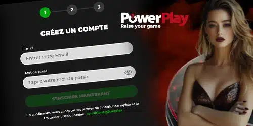 S'inscrire sur Powerplay Casino