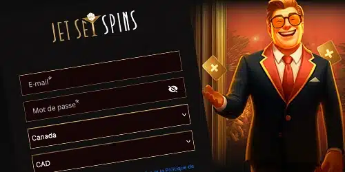 S'inscrire sur JetSetSpins Casino