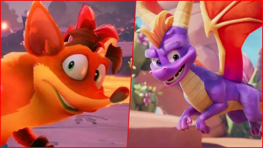 Spyro et Crash Bandiscoot