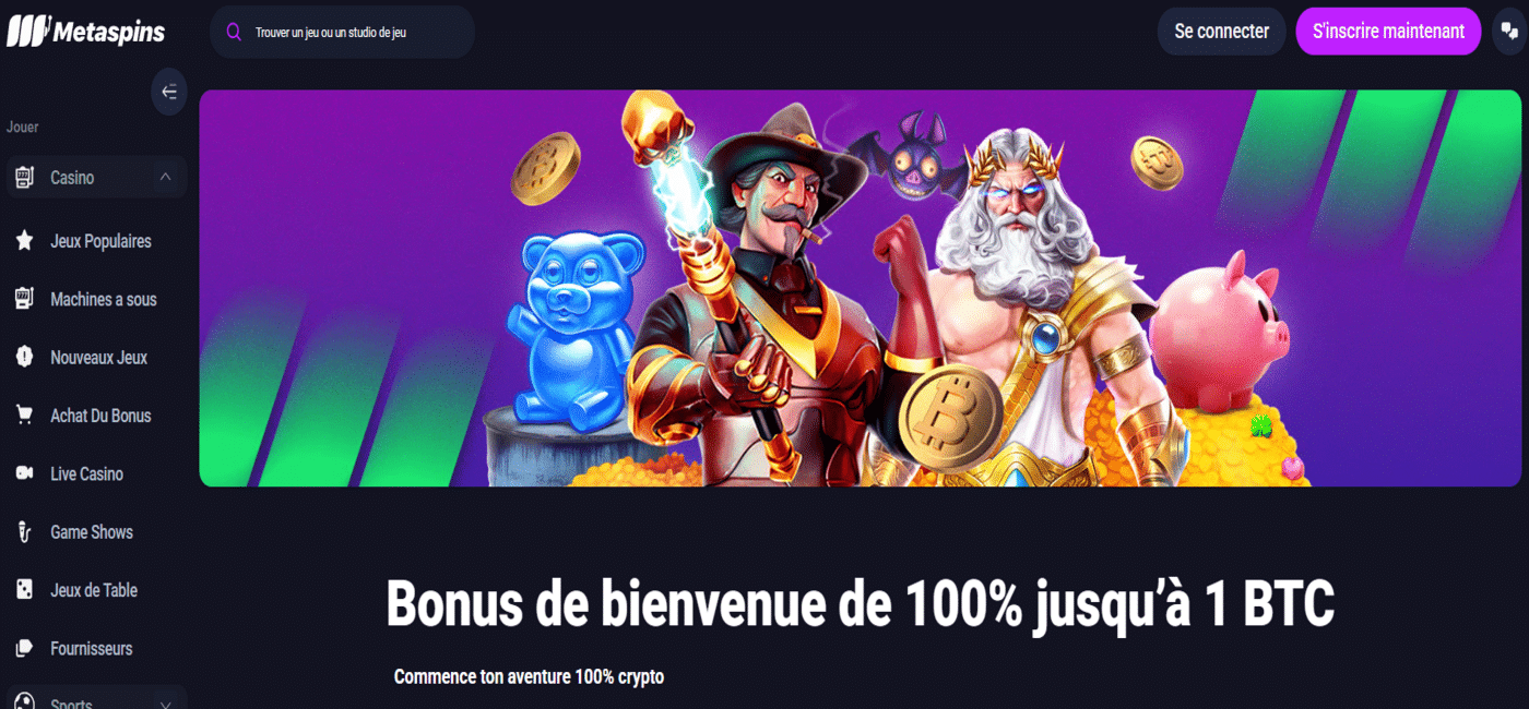 bonus bienvenue Metaspins