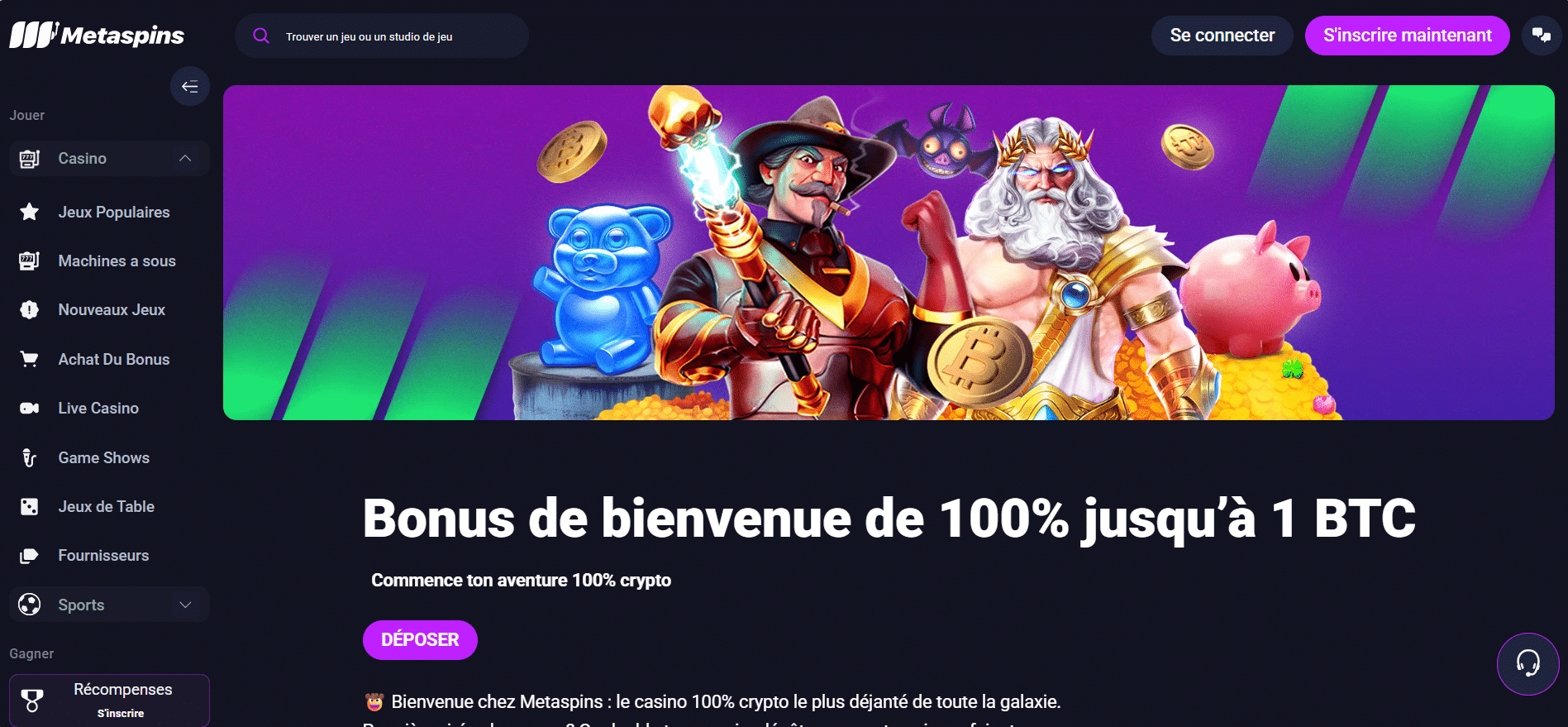 bonus de bienvenue