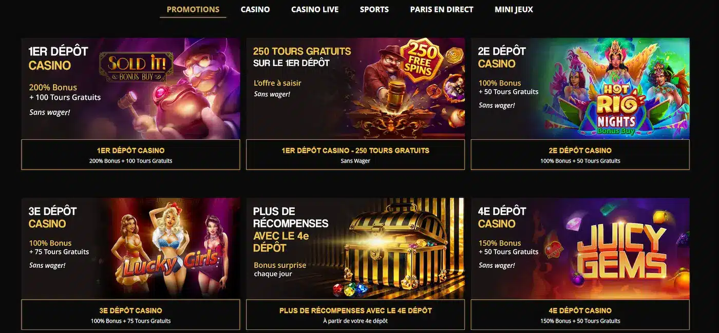 Free spins sans wager