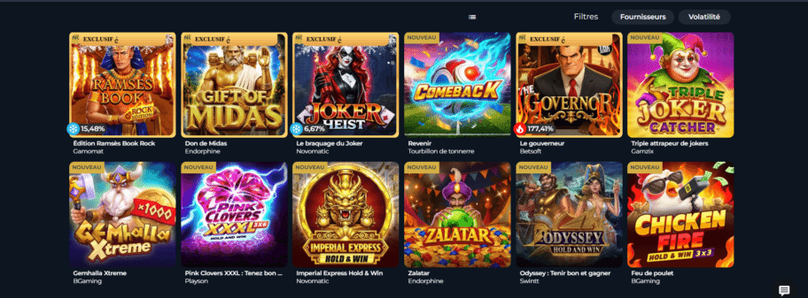 jeux disponibles sur un casino Paypal