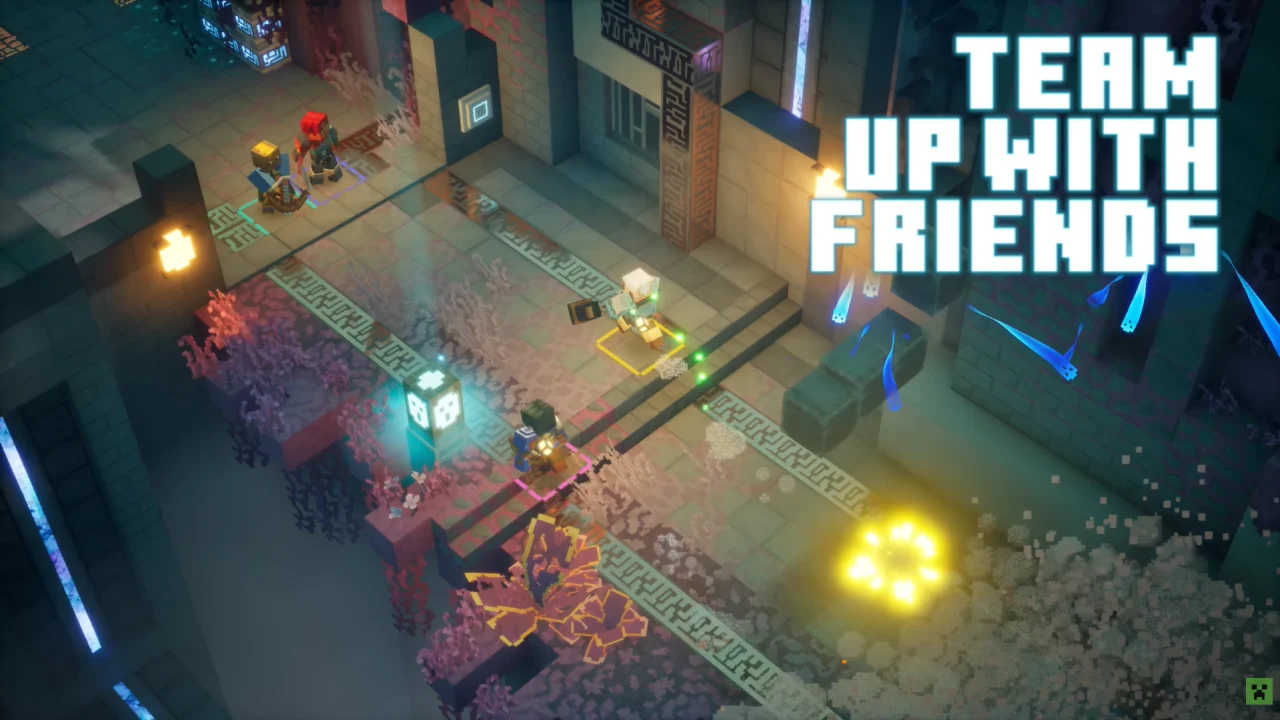 Bataille entre amis dans Minecraft Dungeons 2 multijoueur
