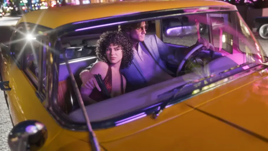 Jason et Lucia, les deux héros de GTA 6, roulent ensemble dans une voiture à Leonida