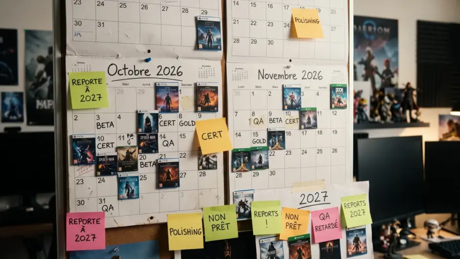 Calendrier avec Jeux vidéo reportés à 2027