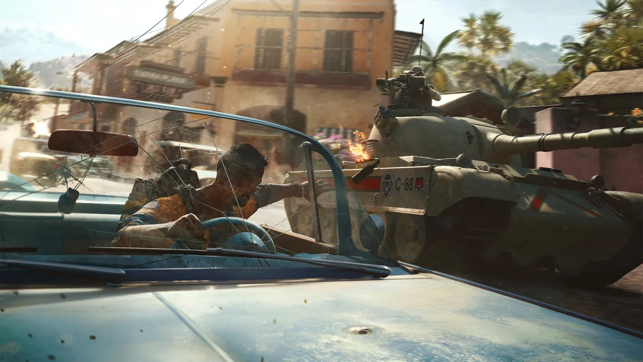 Personnage qui attaque un char dans Far Cry