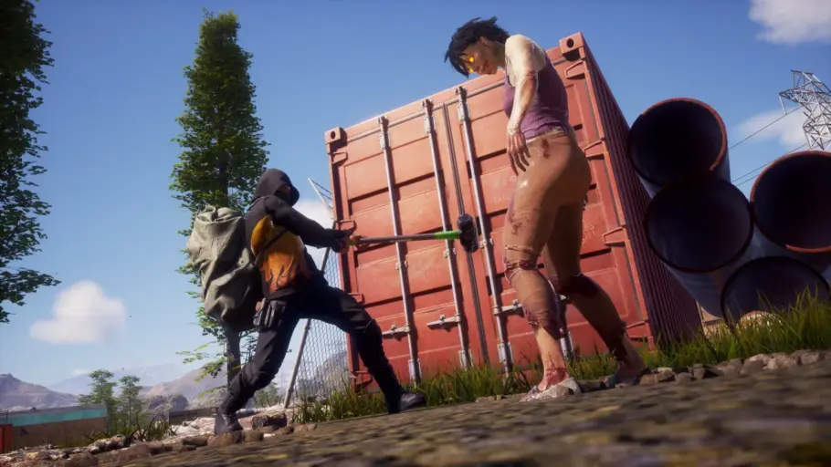 Personnage de State of Decay 2 avec un gros marteau